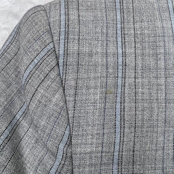 Express Design Studio Gray & Blue Striped Stretch Blazer Jacket Sz 2 - Picture 6 of 10